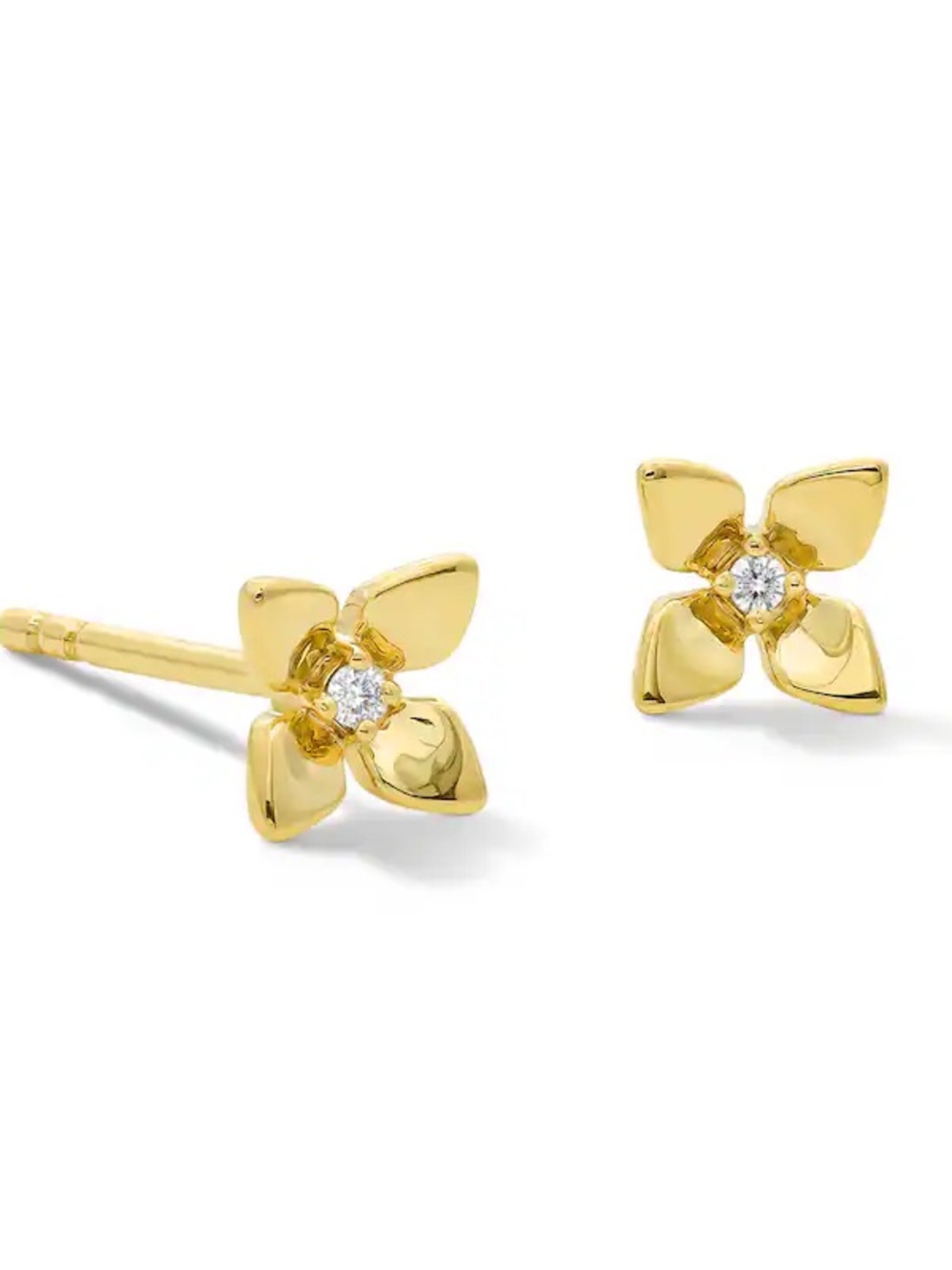 Zales FLOWER MINI STUD EARRINGS WITH DIAMOND ACCENTS